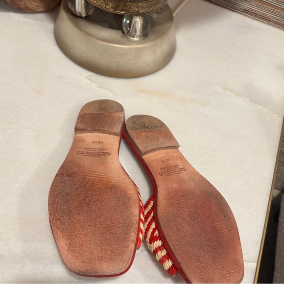 Jeffery Campbell red and white woven sandals size 7.5 excellent condition. - Picture 4 of 4